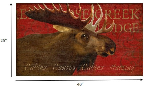 Distressed Moose Wood Wall Decor