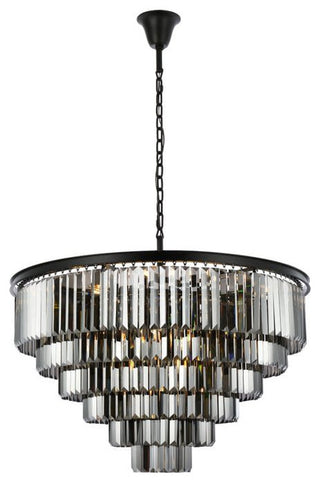 Elegant Lighting 1231D44-SS/RC Sydney 33 Light 44"W Crystal - Matte Black