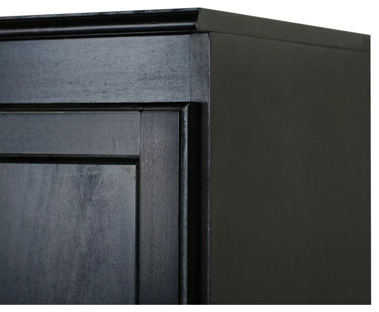 Storage Cabinet, Hardwood Frame With Adjustable Shelves & Round Handles, Brown