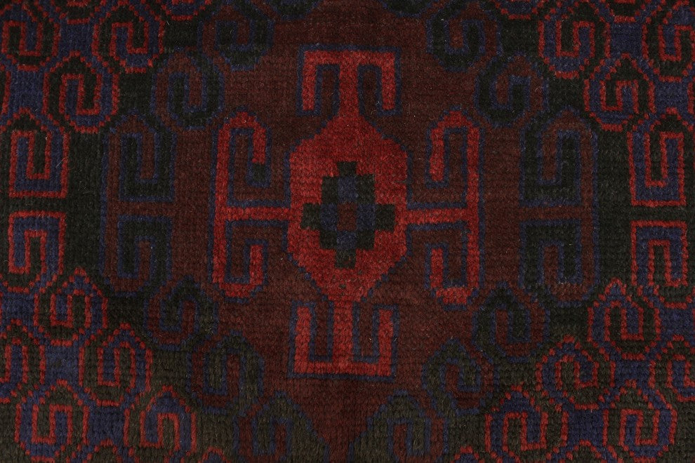 Vintage Sherazi Isidora Burgundy Runner 3''10"x11''0"