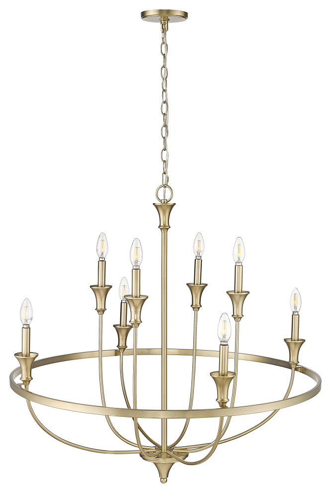 8 Light 33.5 in. Modern Gold Chandelier
