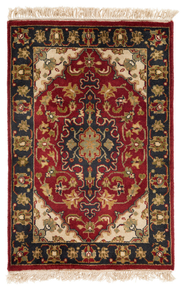 Surya Taj Mahal TJ-2000 5'6"x8'6" Rug, Dark Red/Black/Dark Brown/Tan/Beige