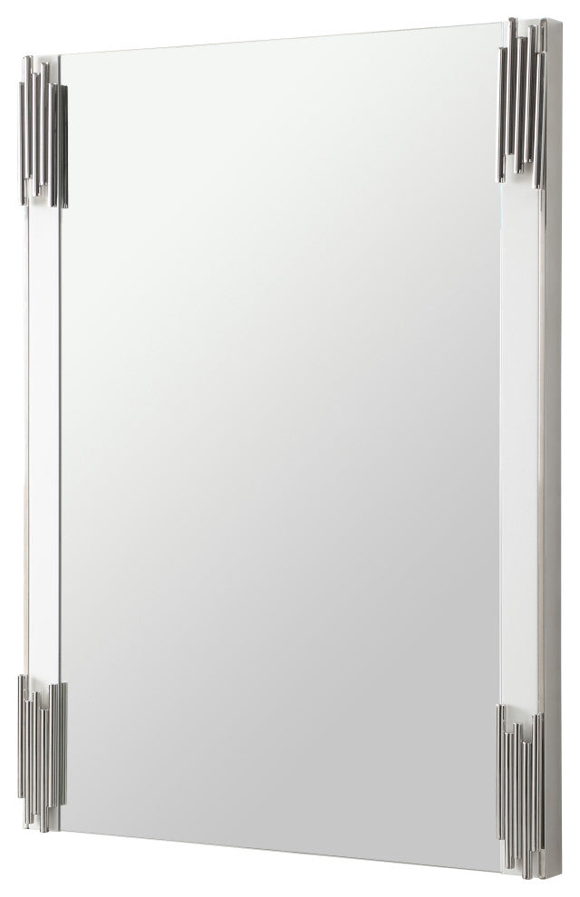 Modrest Token Modern White and Stainless Steel Mirror