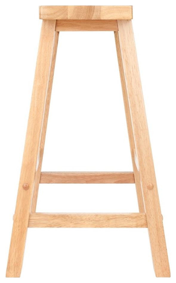 Winsome Satori 24" Transitional Solid Wood Saddle Seat Counter Stool - Thumbnail 3