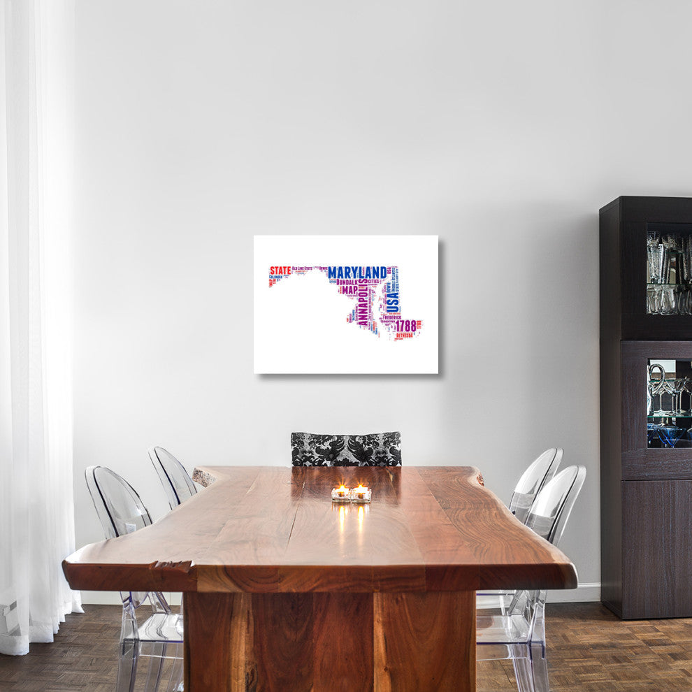 "Maryland Word Cloud Map" Fine Art Print