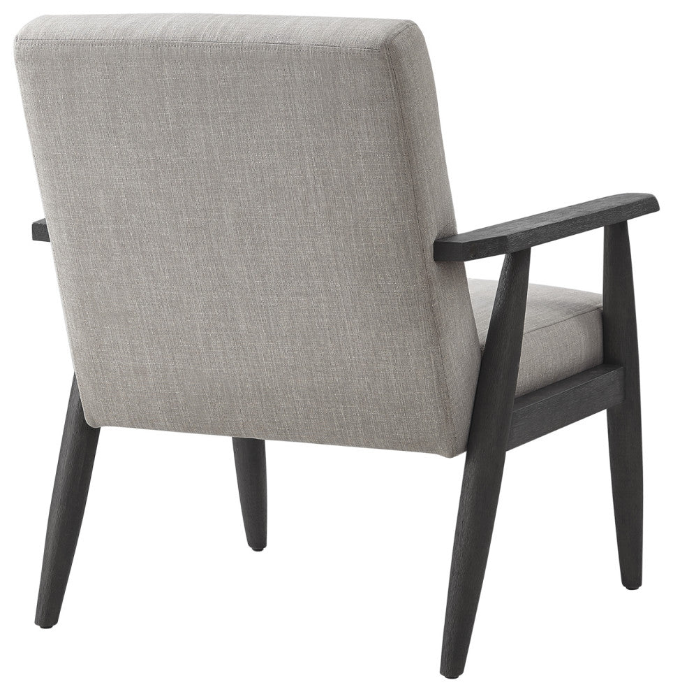 Rustic Manor Gian Armchair Upholstered, Gray and Black Linen