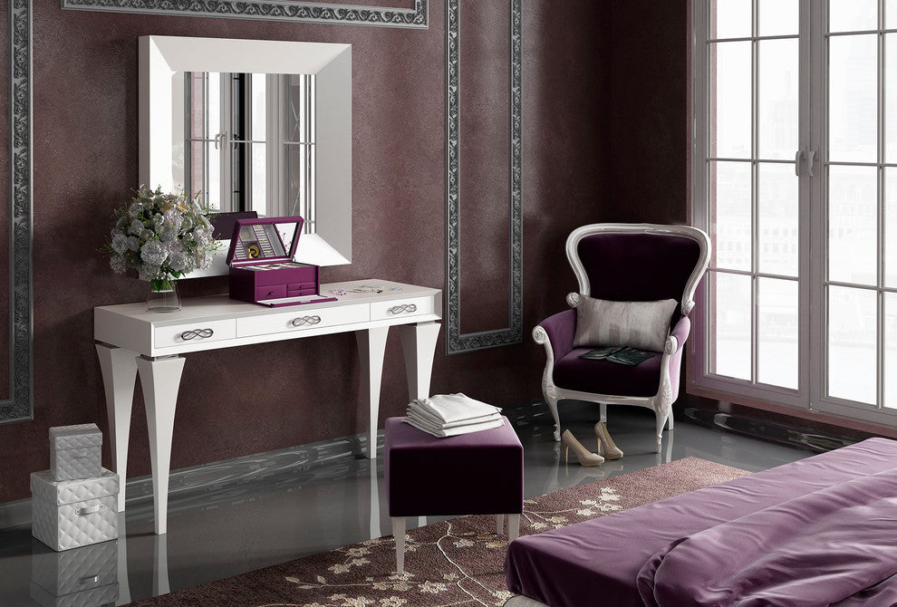 T18 Bedroom Make-up Vanity 55", White, Matte Finish
