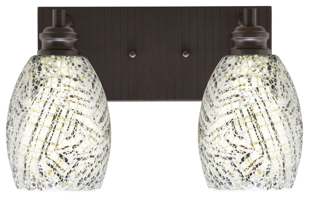 Edge 2-Light Bath Bar, Espresso Finish, 5" Natural Fusion Glass