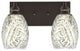Edge 2-Light Bath Bar, Espresso Finish, 5" Natural Fusion Glass