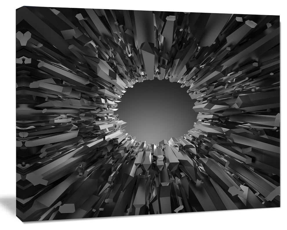 Futuristic Black Background, Abstract Canvas Art Print, 40"x30"