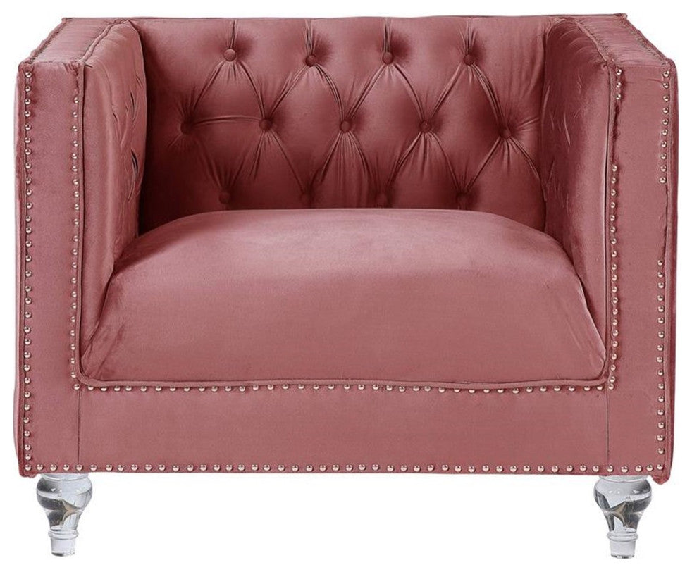 Lv00329, Chair, Pink Velvet, Heiberoii