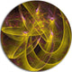 Yellow Fractal Flames, Abstract Digital Art Round Wall Art, 23"