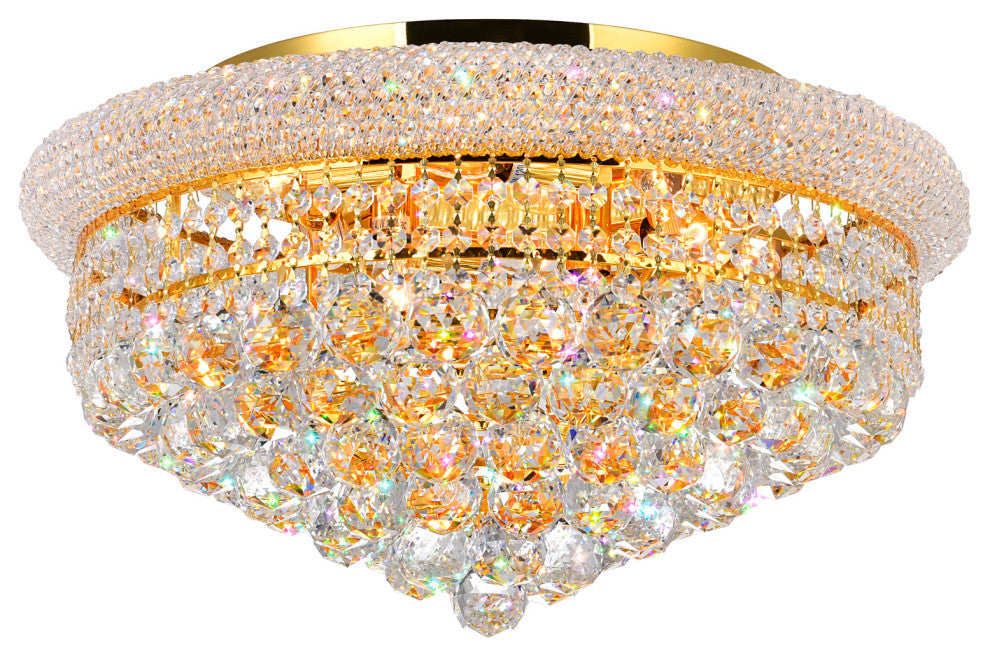 Empire 8 Light Flush Mount With Gold Finish