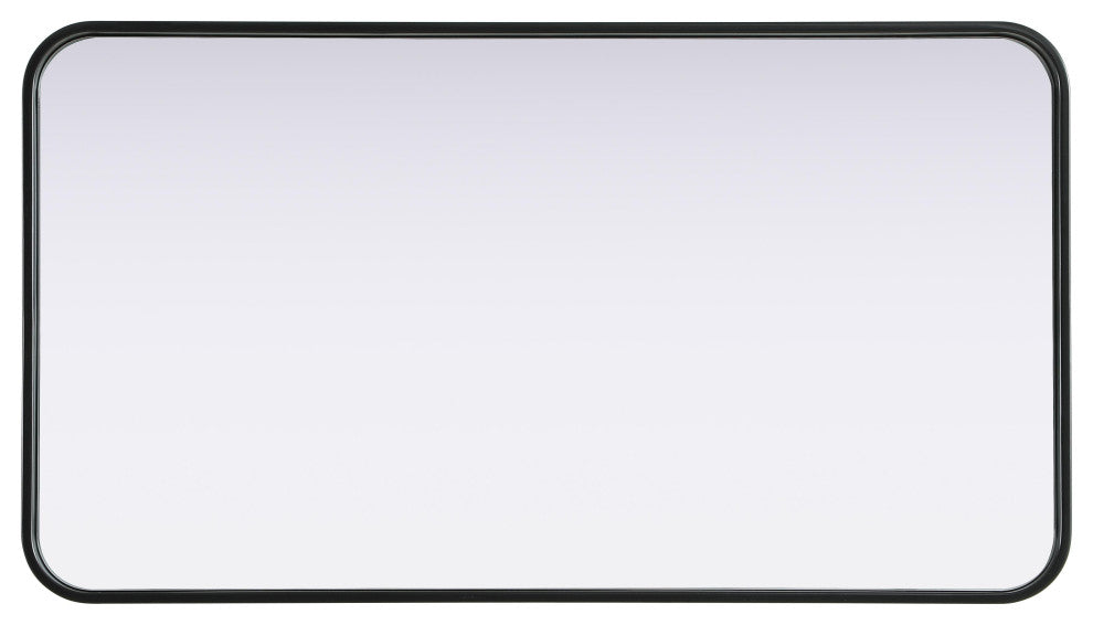 Home Living Contour Metal Rectangle Mirror 20x36, Black