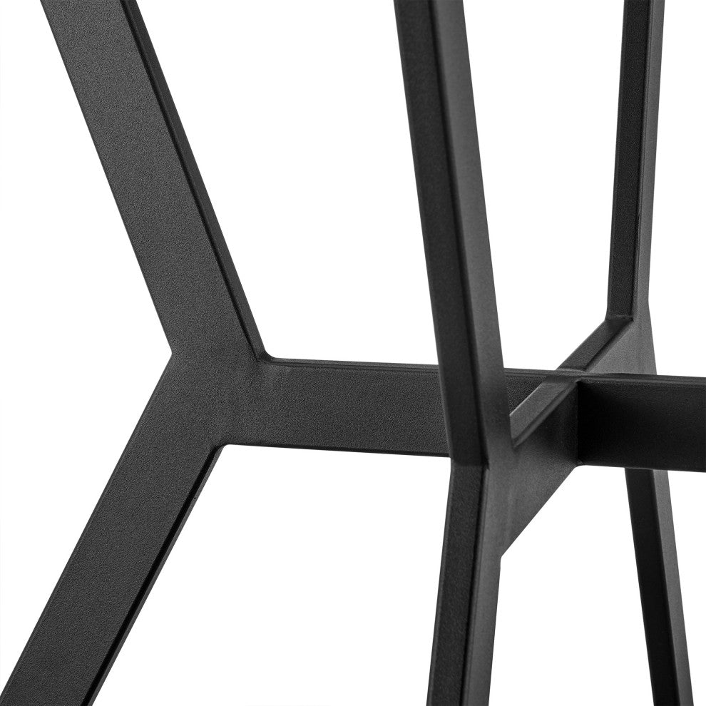 Naomi Round Glass And Black Metal Bar Table