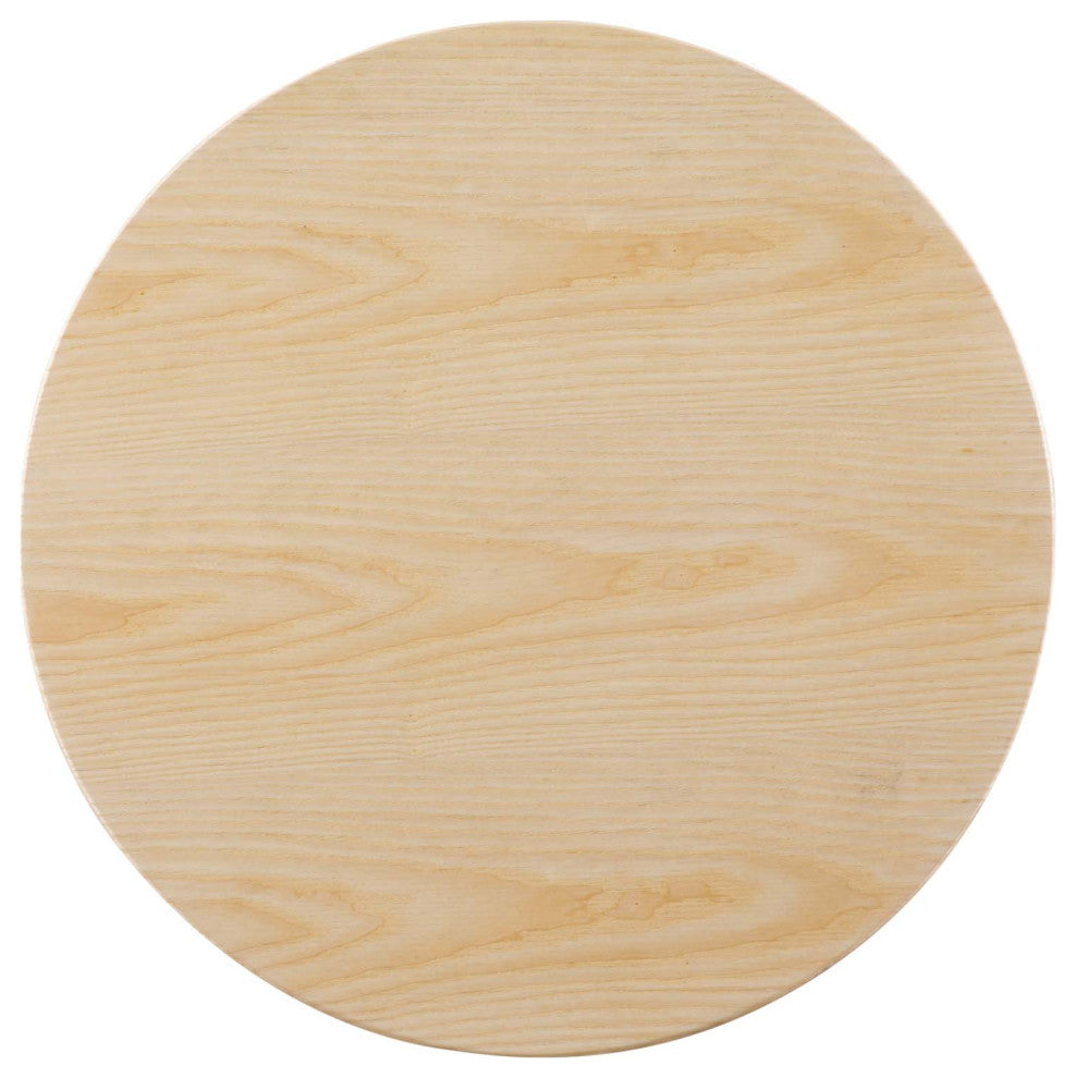 28" Bar Table, Natural Brown White, Metal, Modern, Bistro Hospitality