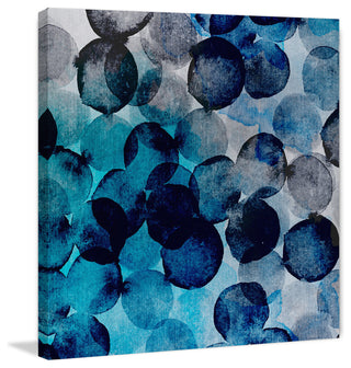 "Indigo Bubbles" Painting Print on Wrapped Canvas