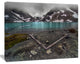 Mountain Lake and Cloudy Sky, Landscape Canvas Art Print, 20"x12"