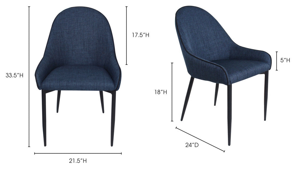 Modern Lapis Dining Chair Dark Blue - M2 - Blue