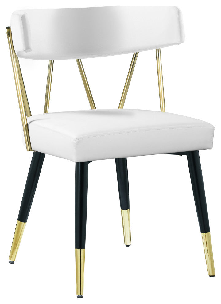 Rheingold Upholstered Dining Chair, White, Vegan Leather
