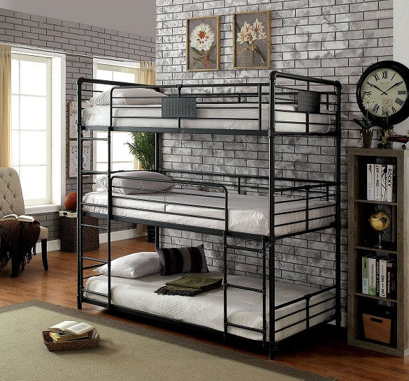 Reston Metal Triple Bunk Bed, Twin Triple