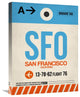 "SFO San Francisco Luggage Tag 1" Fine Art Print