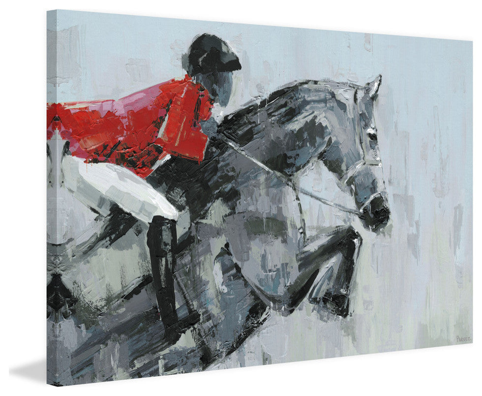 "Equestrian Jump" Painting Print on Wrapped Canvas, 60"x40"