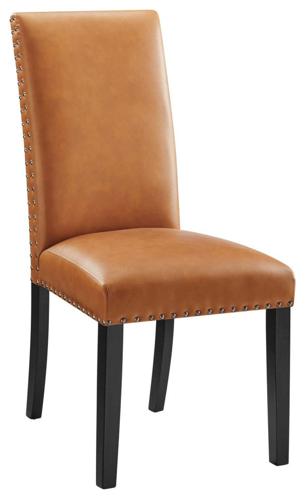 Parcel Dining Faux Leather Side Chair, Tan