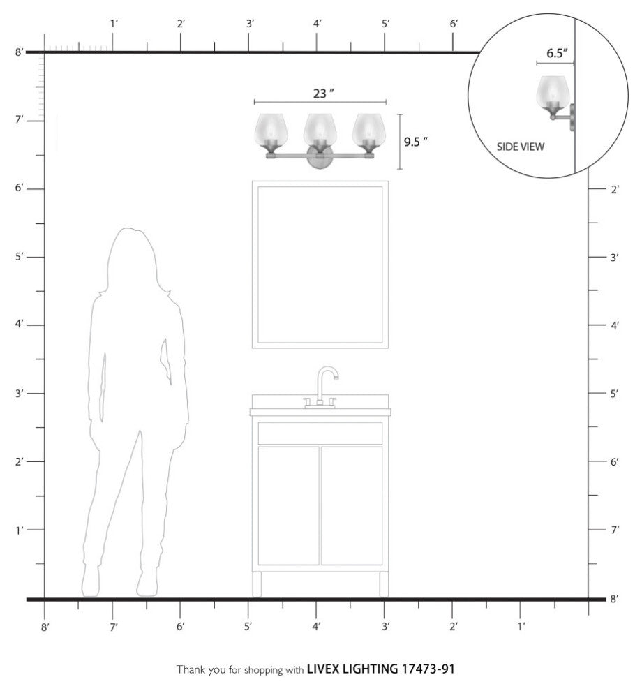 Willow 3 Light Brushed Nickel Vanity Sconce