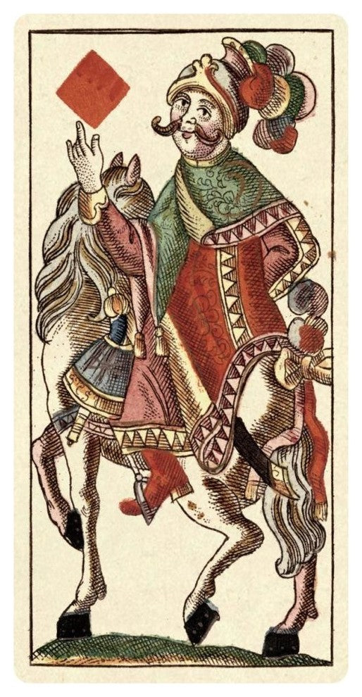 "Knight of Diamonds (Bauern Hochzeit Deck)" Paper Art, 38"x74"