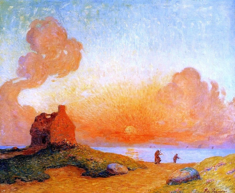 Ferdinand Du Puigaudeau Sunset by the Sea Brittany Gallery Wrapped Canvas Print