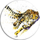 Cheetah Illustration Artwork, Animal Disc Metal Wall Art, 23"