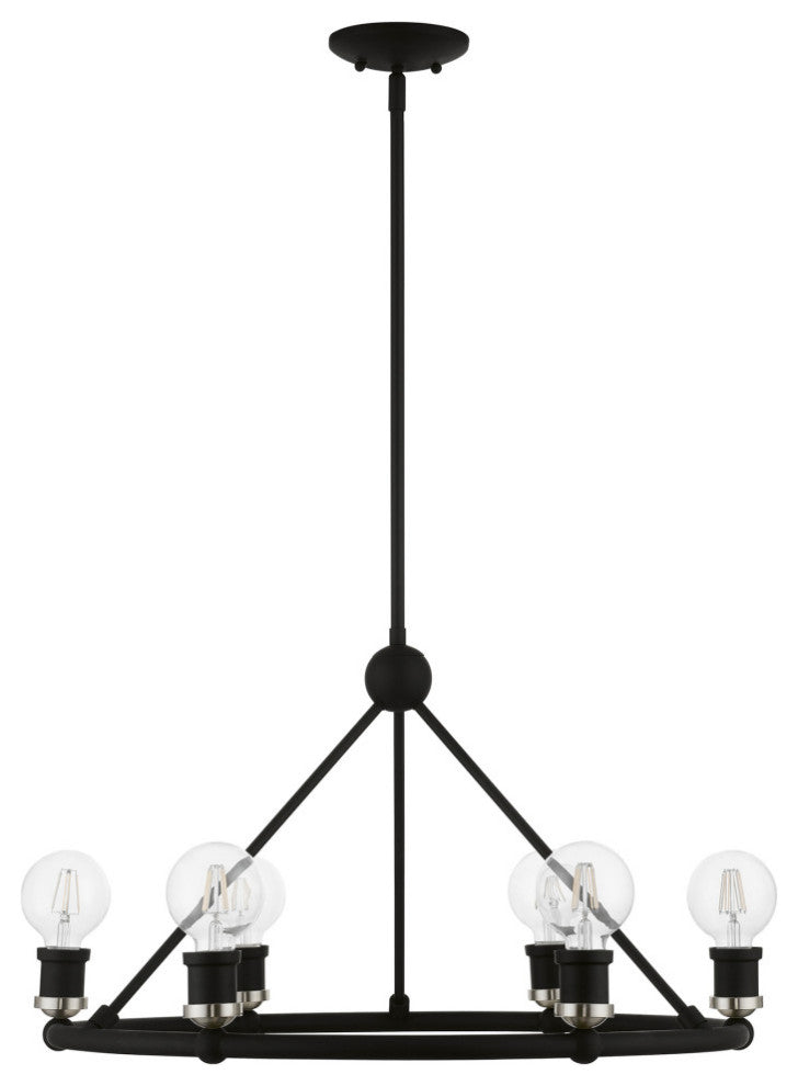 Lansdale 6 Light Black With Brushed Nickel Accents Chandelier