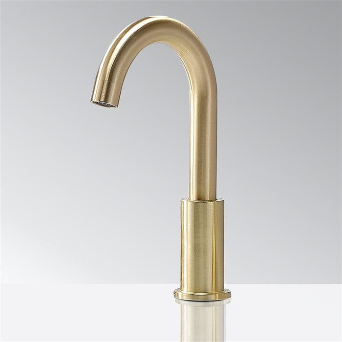 BathSelect Deck Mount Commercial Automatic Sensor Faucet Gold