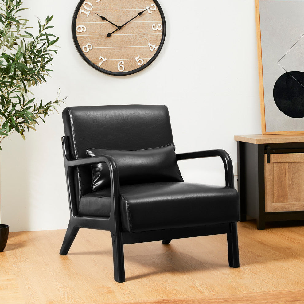 Set of 2 Modern Leatherette Accent  Armchair