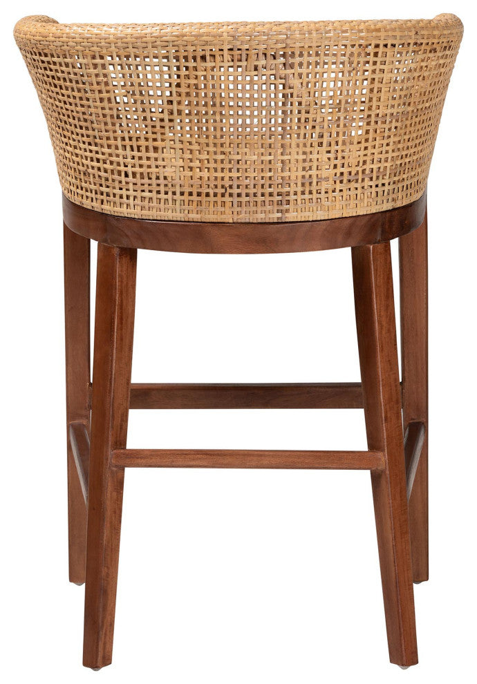 Nannie Natural Rattan Collection, Natural Brown/Walnut Brown, Counter Stool