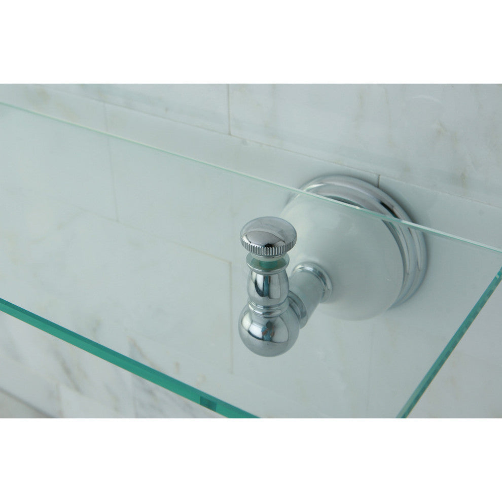 Kingston Brass Glass Shelf, Polished Chrome