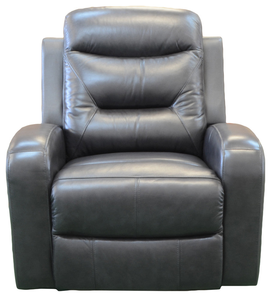 Contemporary Top Grain Leather Match Power Lift Recliner Chair, Black