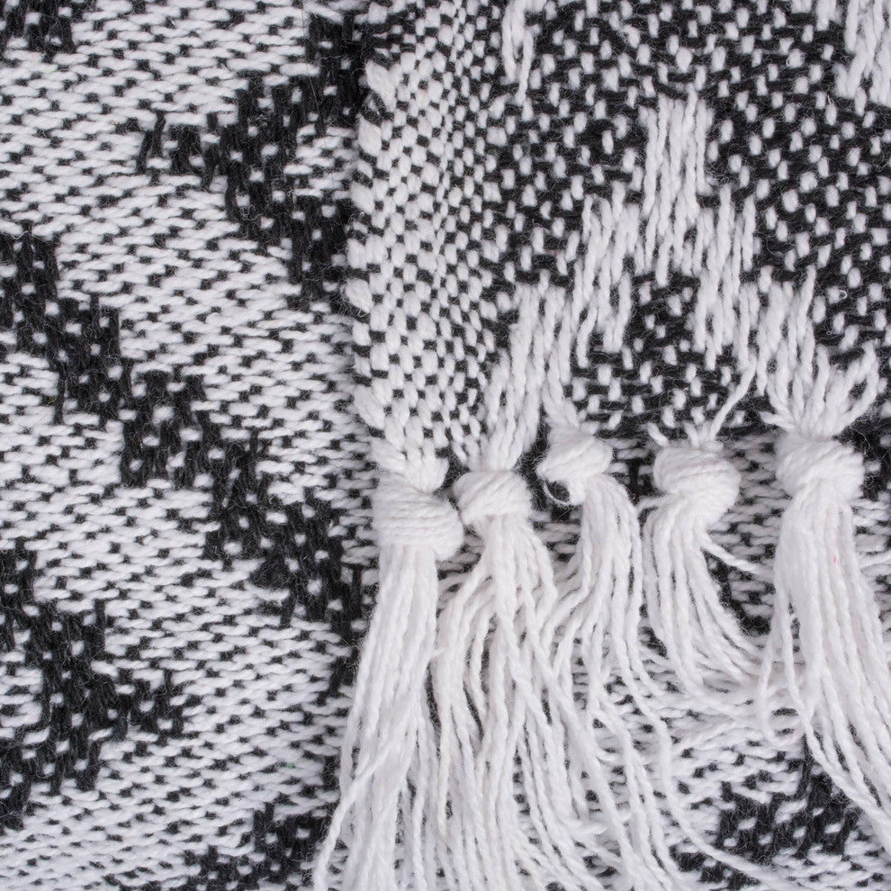 Black Large Chevron Throw