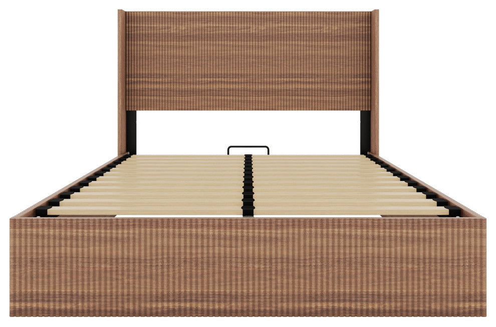 Gewnee Large grooved undulating lift storage bed frame