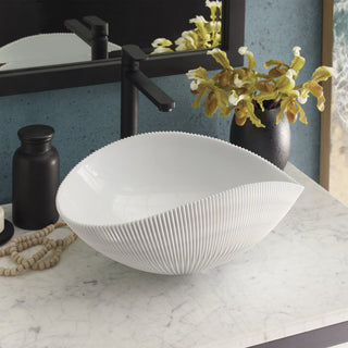 Amalfi Murano Glass Bathroom Sink, Bianco
