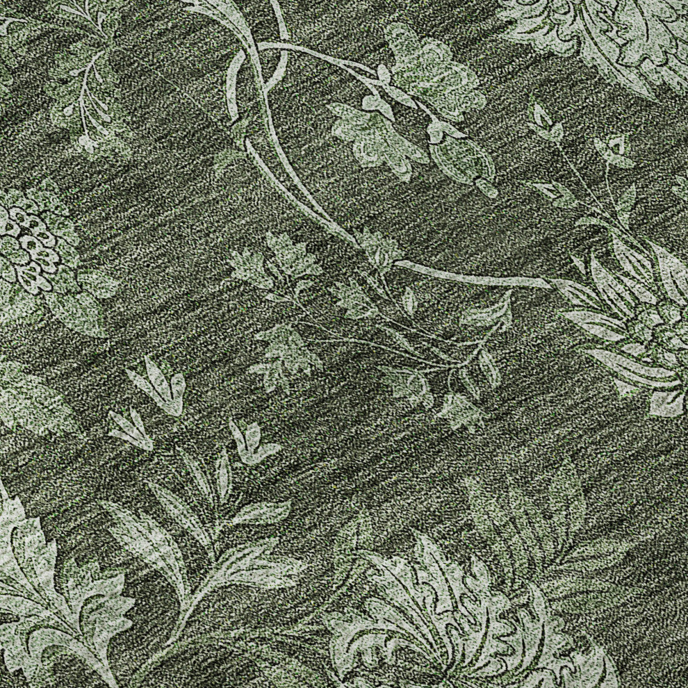 Premium Machine Washable Mayfield AMF680 Olive 2'3" x 7'6" Runner Rug