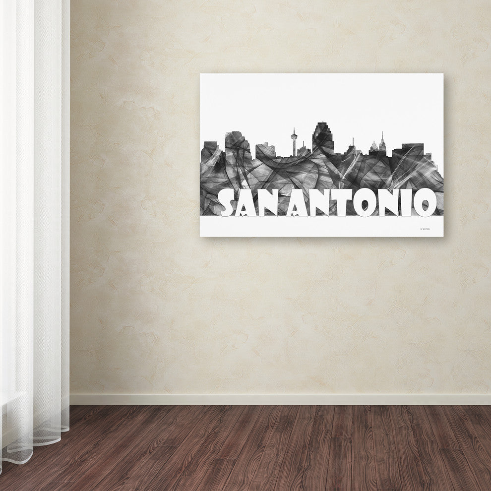 ''San Antonio Texas Skyline Bg-2'' Canvas Art, 24x16