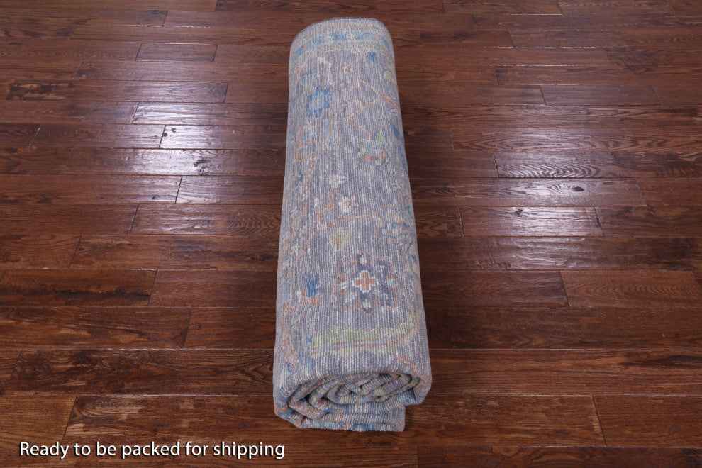 9' 1" X 12' 2" Hand Knotted Turkish Oushak Wool Rug - Q13297