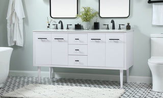 Home Living 22" Midcentury Modern White-Light Bathroom Vanity