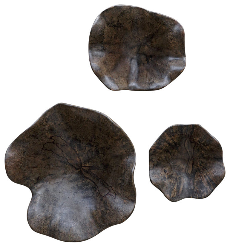 Uttermost Two Wood Wall Decor In Mocha, S/3