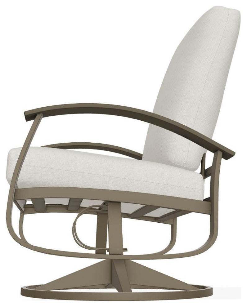Belle Isle Cushion Outdoor Swivel Rocker, Grasscloth Buff/Beachwood