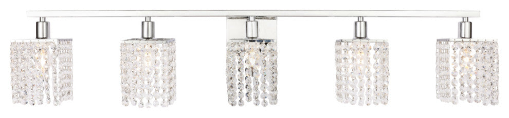Phineas 5 Light Wall Sconce in Chrome And Clear Crystals