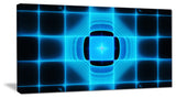 Blue on Black Thermal Infrared Visor, Oversized Abstract Canvas Art Print, 60x28