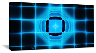 Blue on Black Thermal Infrared Visor, Oversized Abstract Canvas Art Print, 60x28